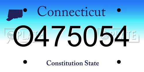 O475054 Connecticut License Plate