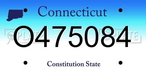 O475084 Connecticut License Plate