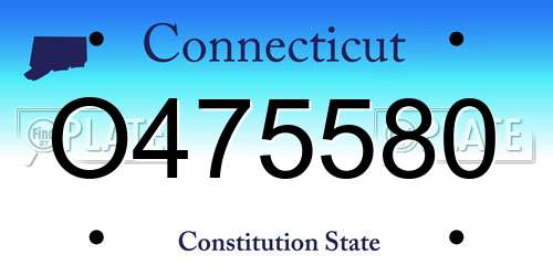 O475580 Connecticut License Plate