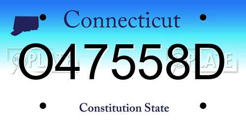 O47558D Connecticut License Plate