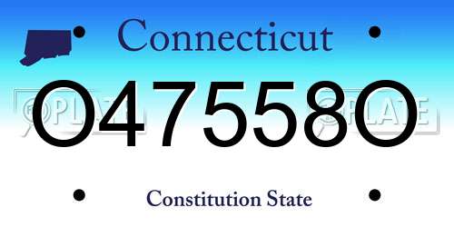 O47558O Connecticut License Plate