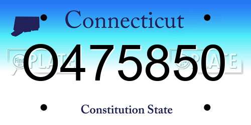 O475850 Connecticut License Plate