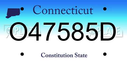 O47585D Connecticut License Plate