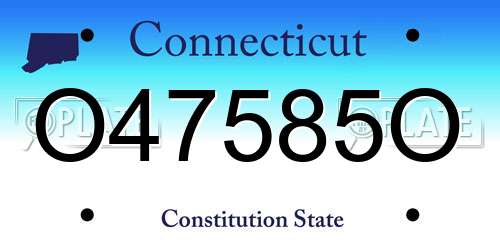 O47585O Connecticut License Plate