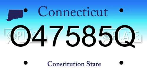 O47585Q Connecticut License Plate