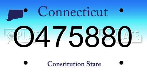 O475880 Connecticut License Plate