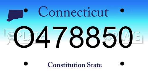 O478850 Connecticut License Plate