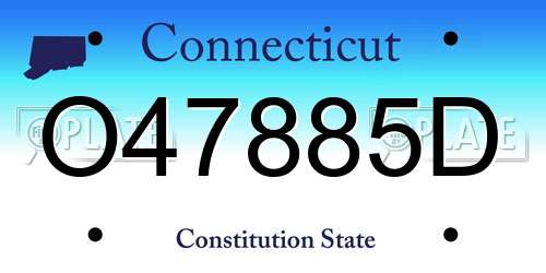 O47885D Connecticut License Plate
