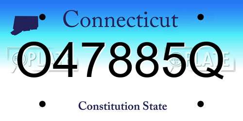 O47885Q Connecticut License Plate