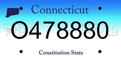 O478880 Connecticut License Plate