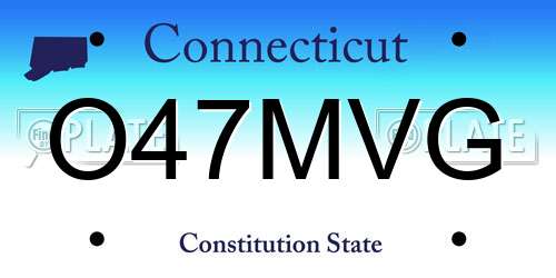 O47MVG Connecticut License Plate