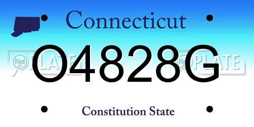 O4828G Connecticut License Plate