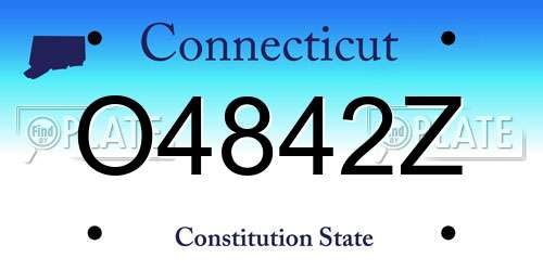 O4842Z Connecticut License Plate