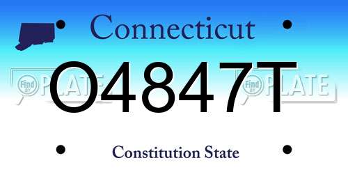 O4847T Connecticut License Plate