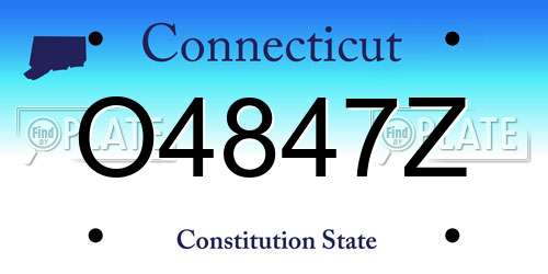 O4847Z Connecticut License Plate