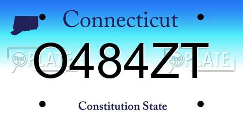 O484ZT Connecticut License Plate