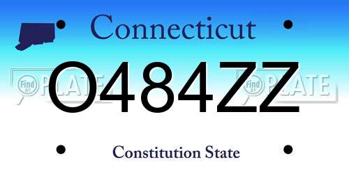 O484ZZ Connecticut License Plate