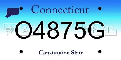 O4875G Connecticut License Plate