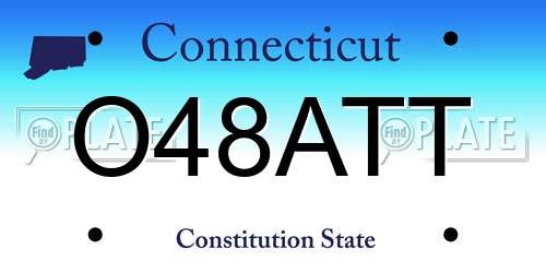 O48ATT Connecticut License Plate