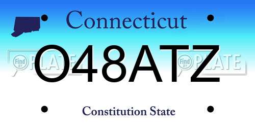 O48ATZ Connecticut License Plate