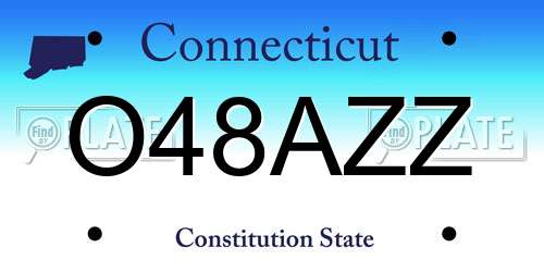 O48AZZ Connecticut License Plate