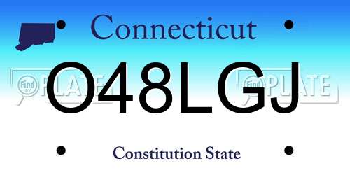 O48LGJ Connecticut License Plate