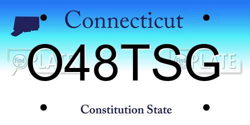 O48TSG Connecticut License Plate