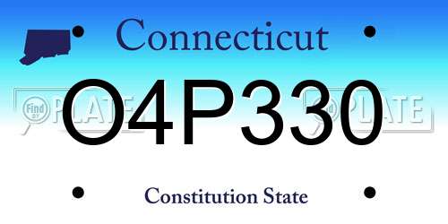 O4P330 Connecticut License Plate