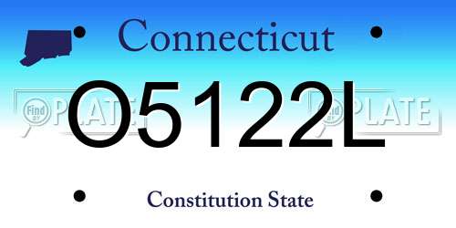 O5122L Connecticut License Plate