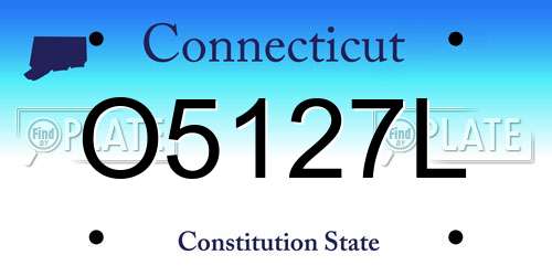 O5127L Connecticut License Plate
