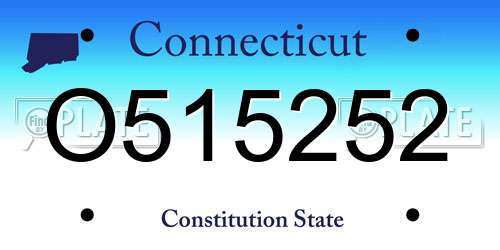 O515252 Connecticut License Plate