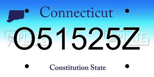 O51525Z Connecticut License Plate