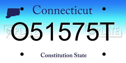 O51575T Connecticut License Plate