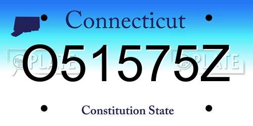 O51575Z Connecticut License Plate