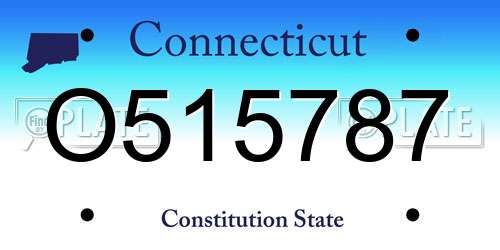 O515787 Connecticut License Plate
