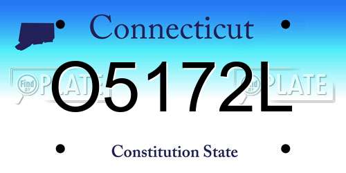 O5172L Connecticut License Plate