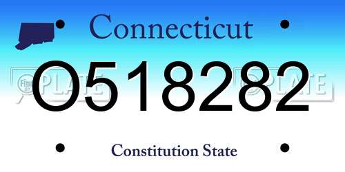 O518282 Connecticut License Plate
