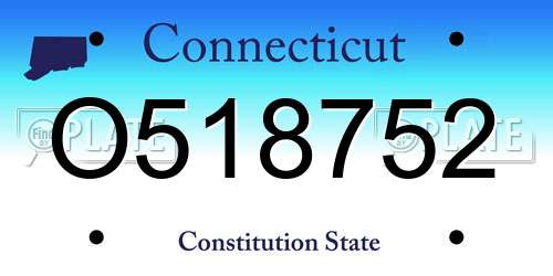 O518752 Connecticut License Plate