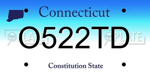 O522TD Connecticut License Plate