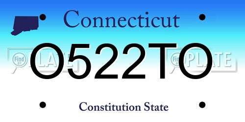 O522TO Connecticut License Plate