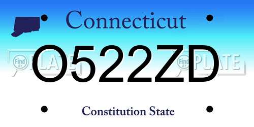O522ZD Connecticut License Plate