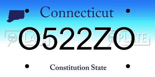 O522ZO Connecticut License Plate