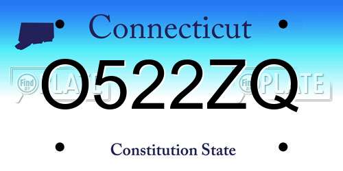 O522ZQ Connecticut License Plate