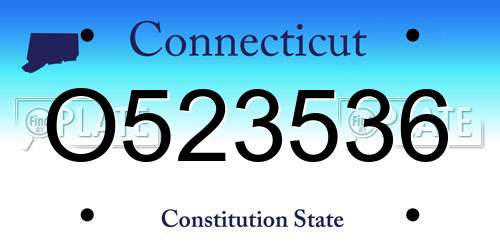 O523536 Connecticut License Plate