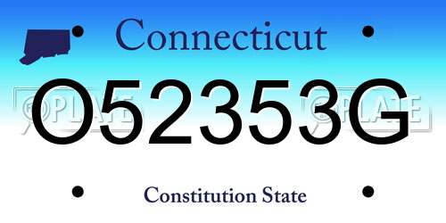 O52353G Connecticut License Plate