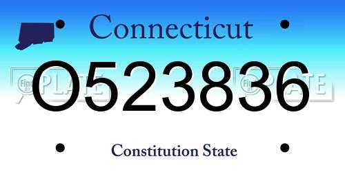 O523836 Connecticut License Plate