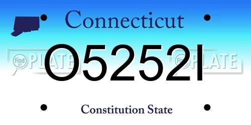 O5252I Connecticut License Plate