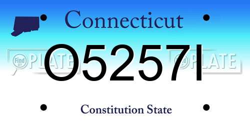 O5257I Connecticut License Plate