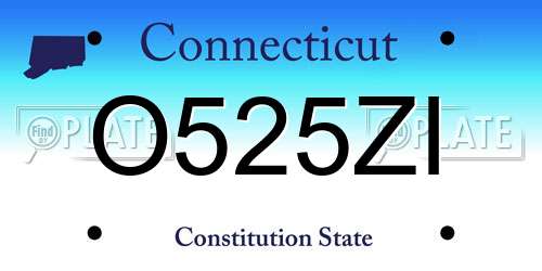 O525ZI Connecticut License Plate