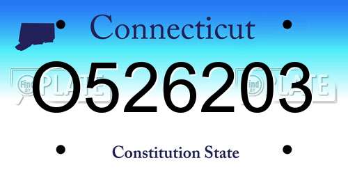 O526203 Connecticut License Plate